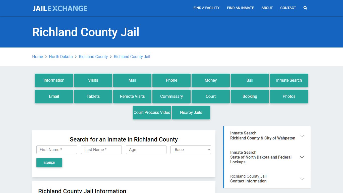 Richland County Jail Roster Lookup, ND, Inmate Search